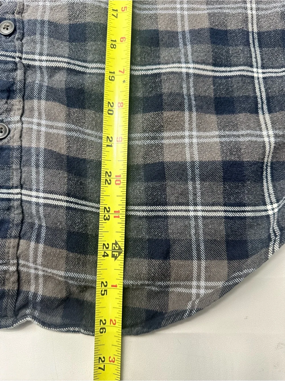 J. Crew Men’s Navy and Gray Plaid Button-Down Shirt Size M